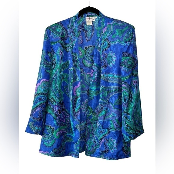 Vintage Tanjay Paisley Unstructured Blazer - size 8 - Picture 1 of 6